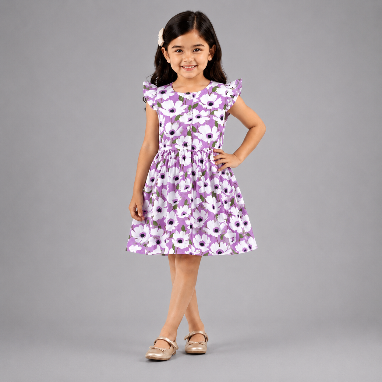 Urban Jipsy Girls Lavender Bloom Fit & Flare Dress