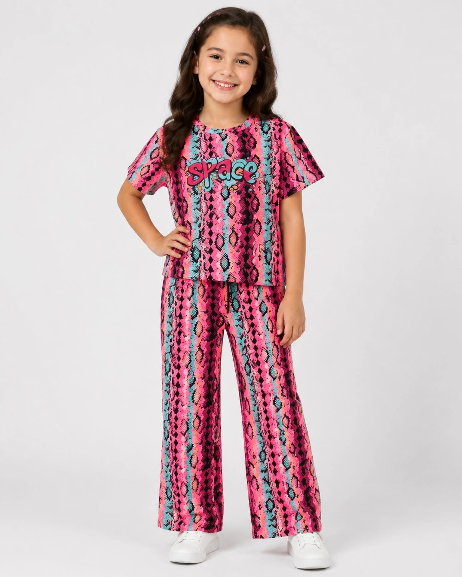 Urban Jipsy Girls Casual T-shirt Trouser (Multicolor, Pack of 1)