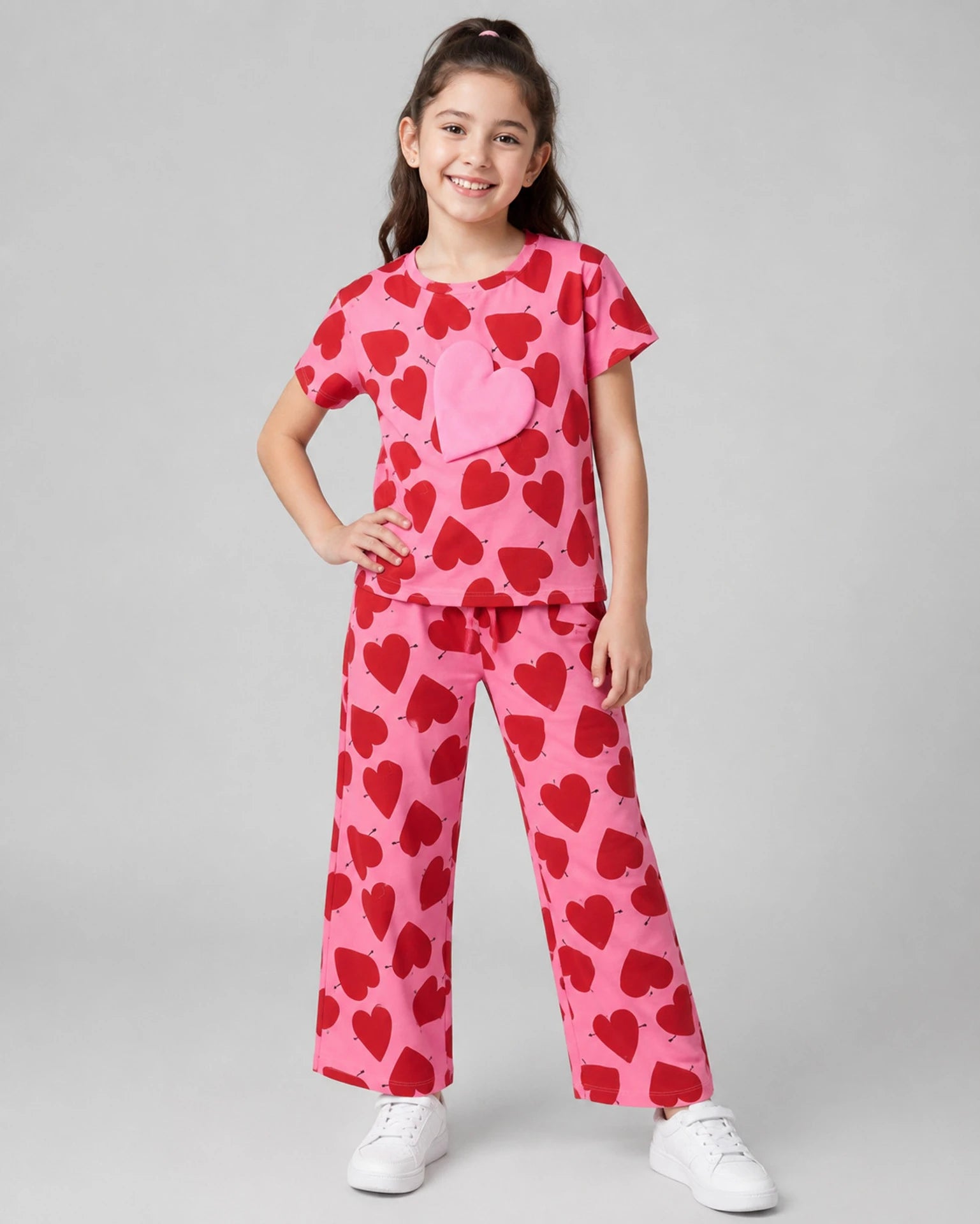 Urban Jipsy Girls Casual T-shirt Trouser (Pink, Pack of 1)