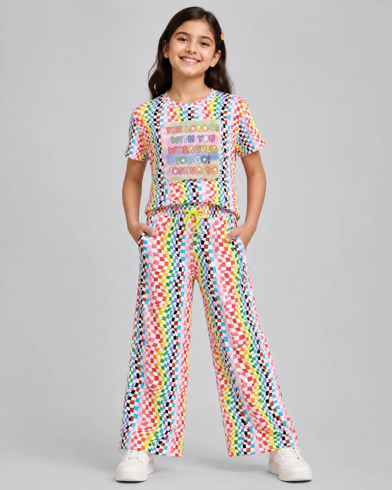 Urban Jipsy Girls Casual T-shirt Trouser (Multicolor, Pack of 1)