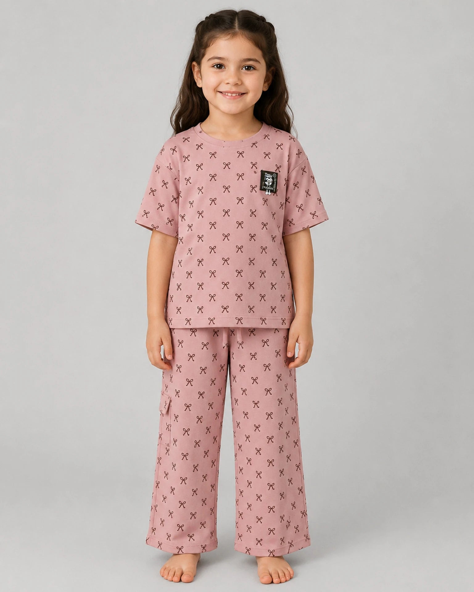 Urban Jipsy Girls Casual T-shirt Trouser (Pink, Pack of 1)