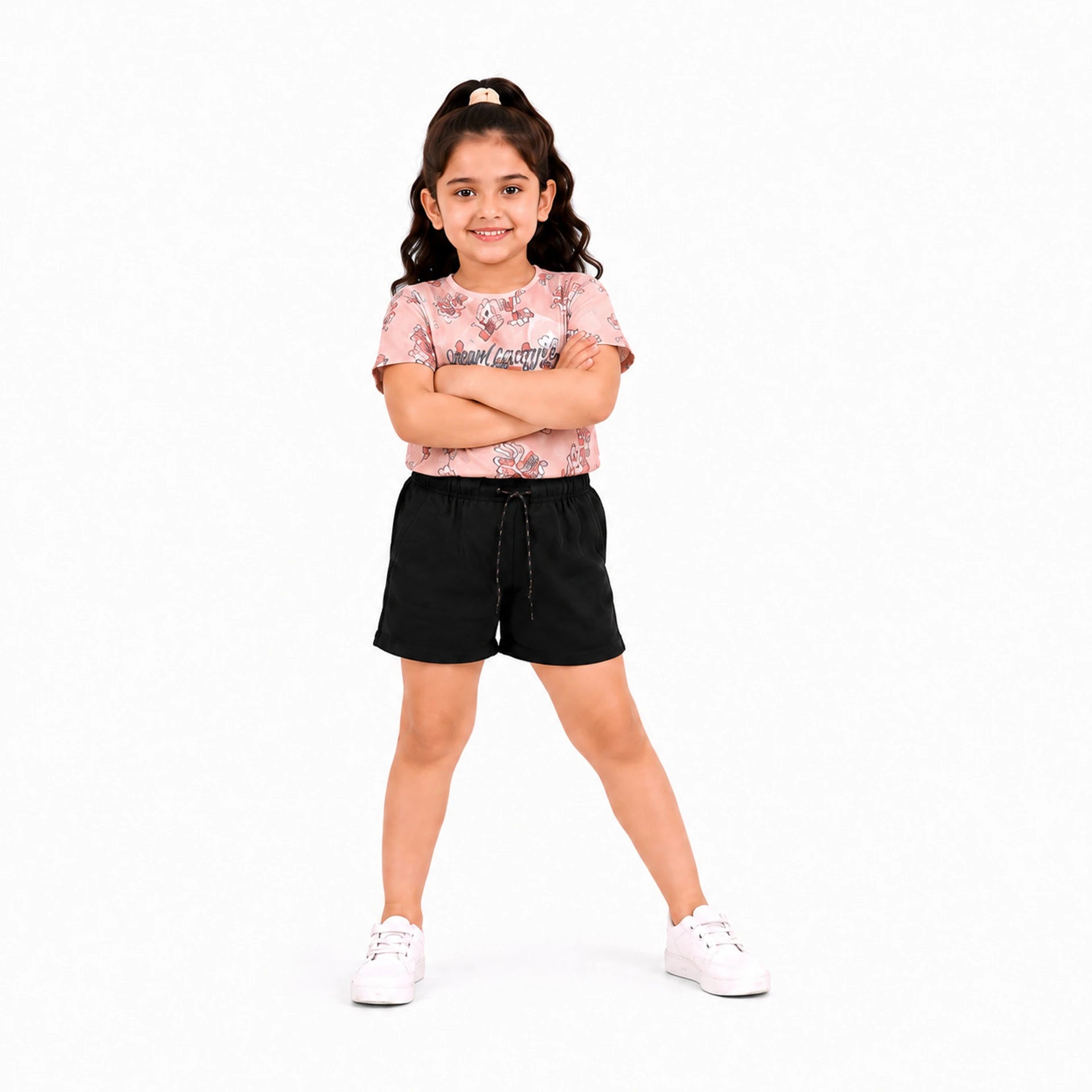 Urban Jipsy Girls Casual T-shirt Shorts (Multicolor, Pack of 1)