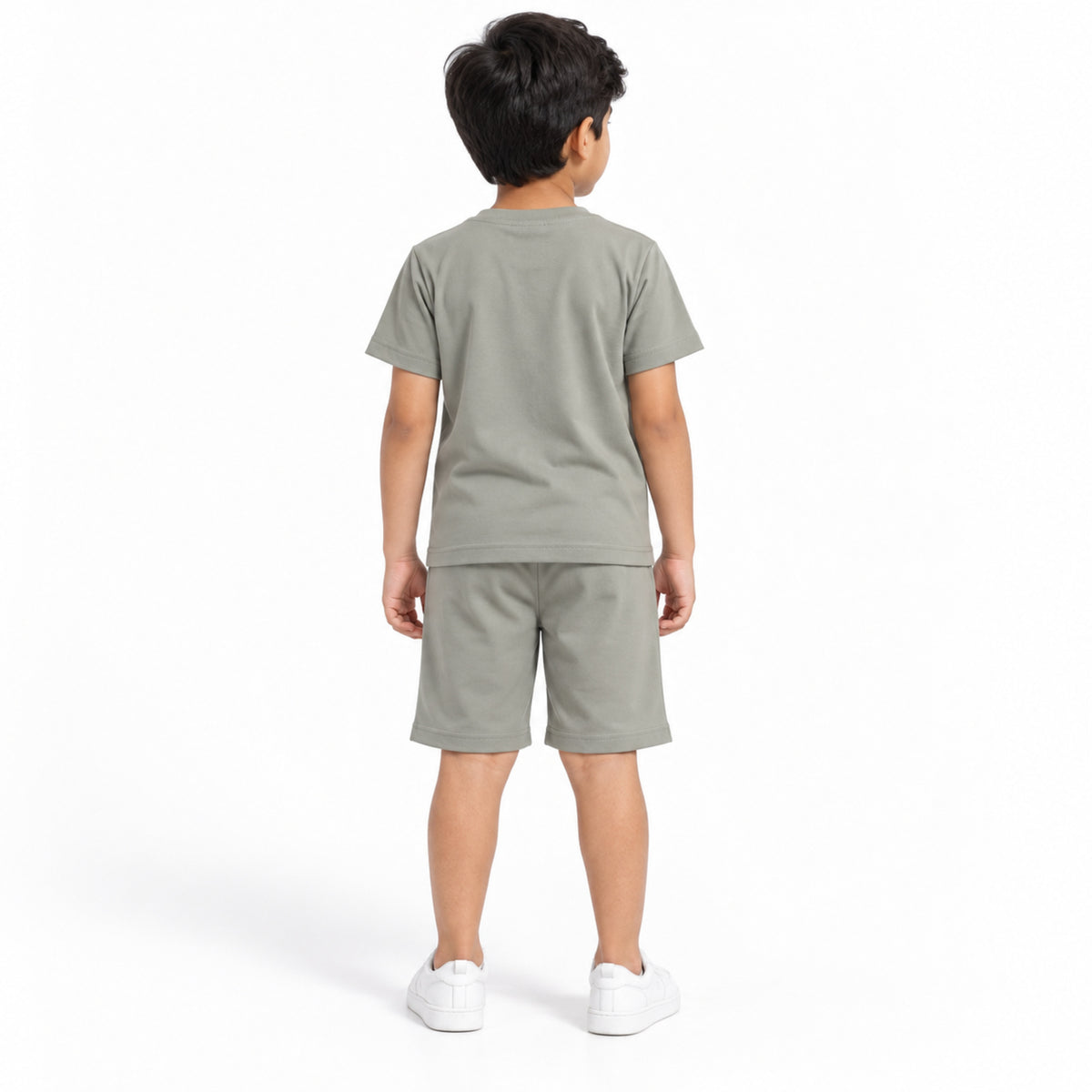 Urban Jipsy Boys Grey Zoo Graphic T-Shirt with Matching Casual Shorts