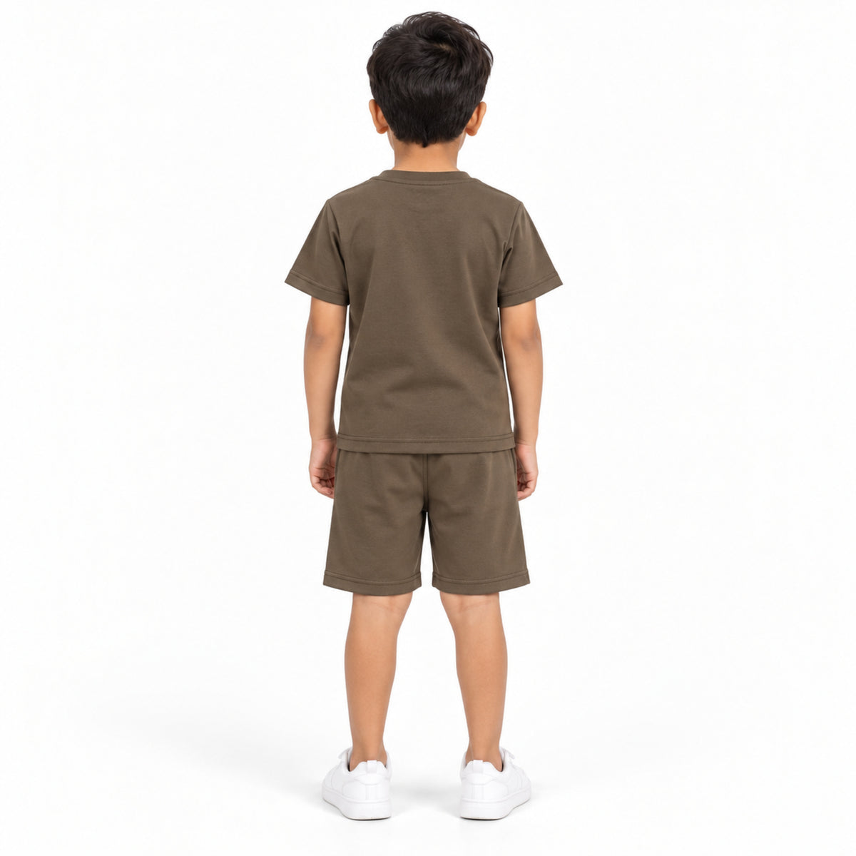 Urban Jipsy Boys Brown Bee Graphic Crew Neck T-Shirt with Matching Casual Shorts