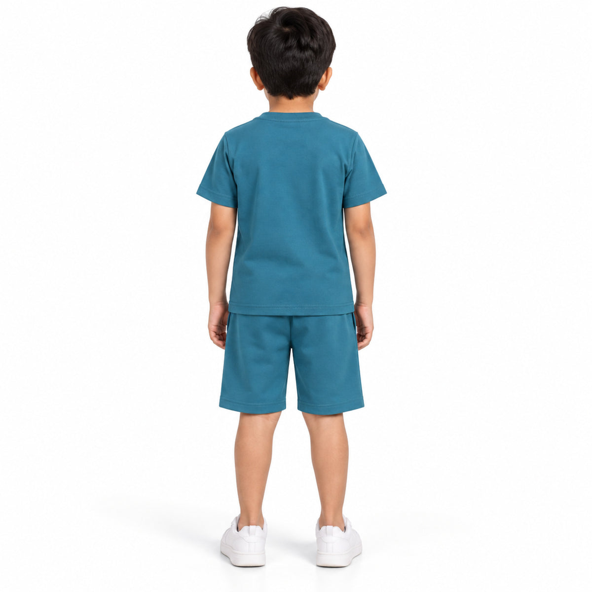 Urban Jipsy Boys Blue Elephant Adventure Printed T-Shirt with Coordinated Shorts