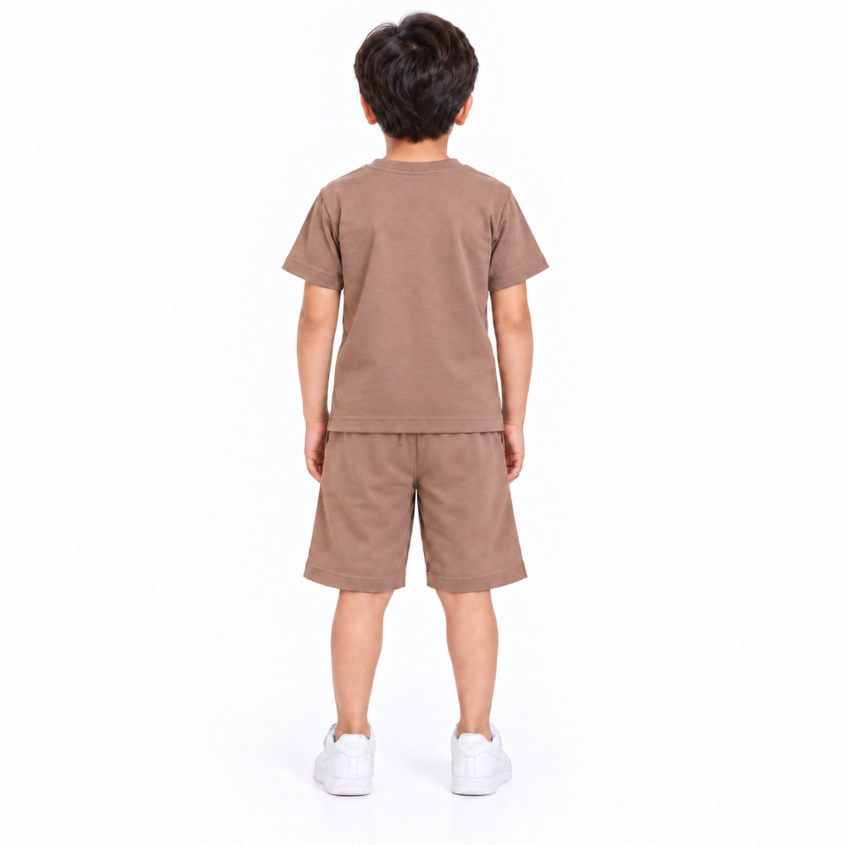Urban Jipsy Boys Brown Panda Graphic T-Shirt with Matching Shorts Summer Set