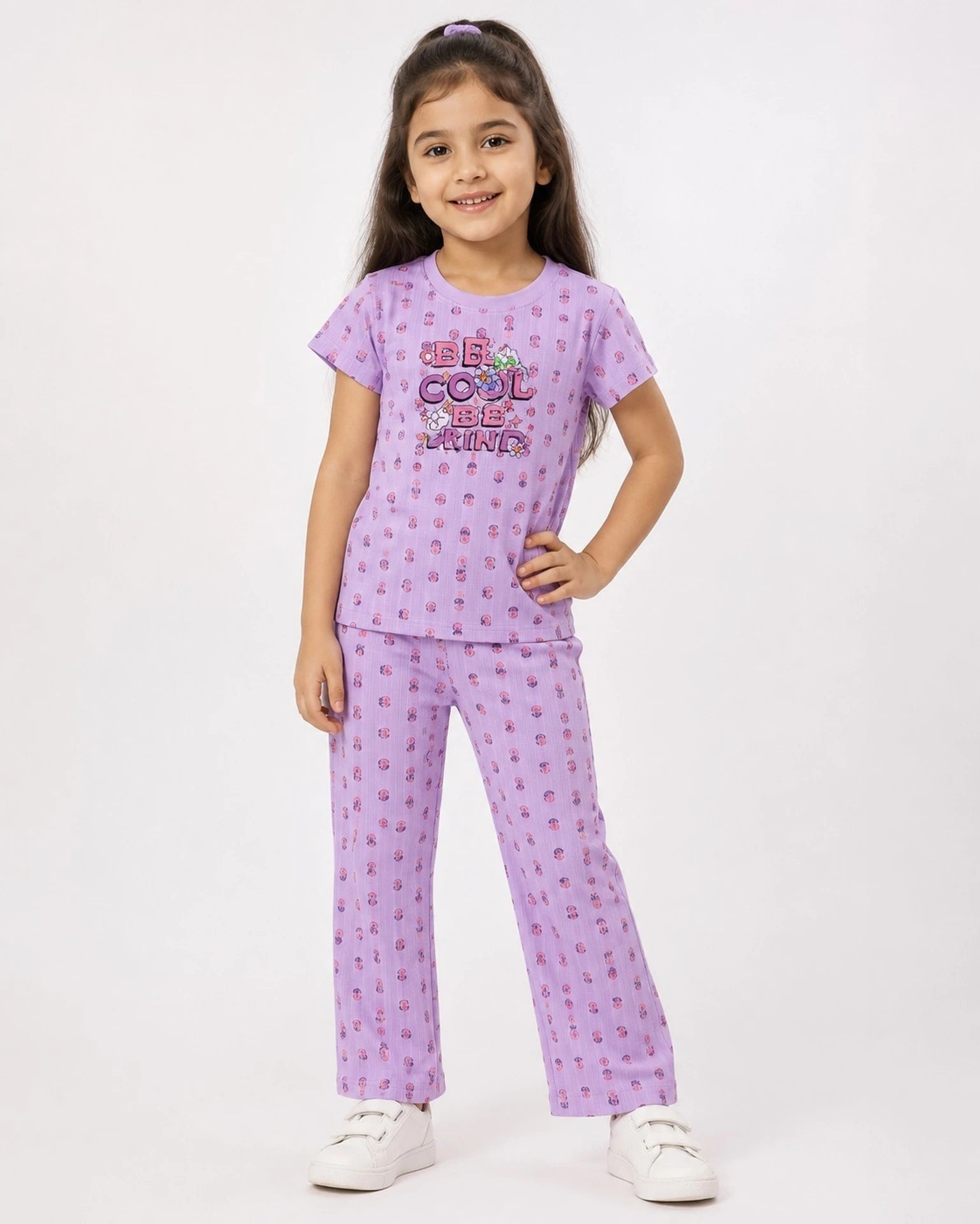 Urban Jipsy Girls Casual T-shirt Trouser (Light Purple)