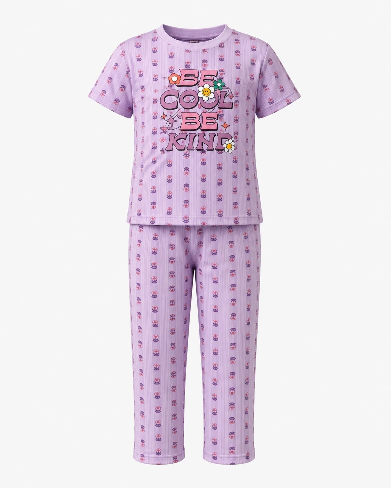 Urban Jipsy Girls Casual T-shirt Trouser (Light Purple)