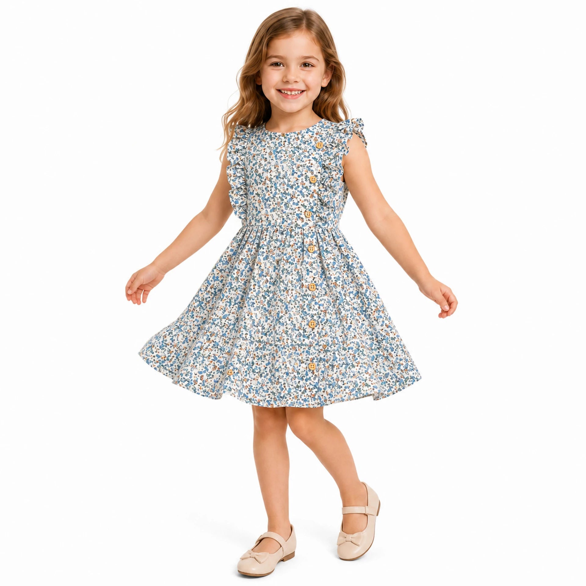 Urban Jipsy Baby Girls Midi/Knee Length Casual Dress (Multicolor, Fashion Sleeve)
