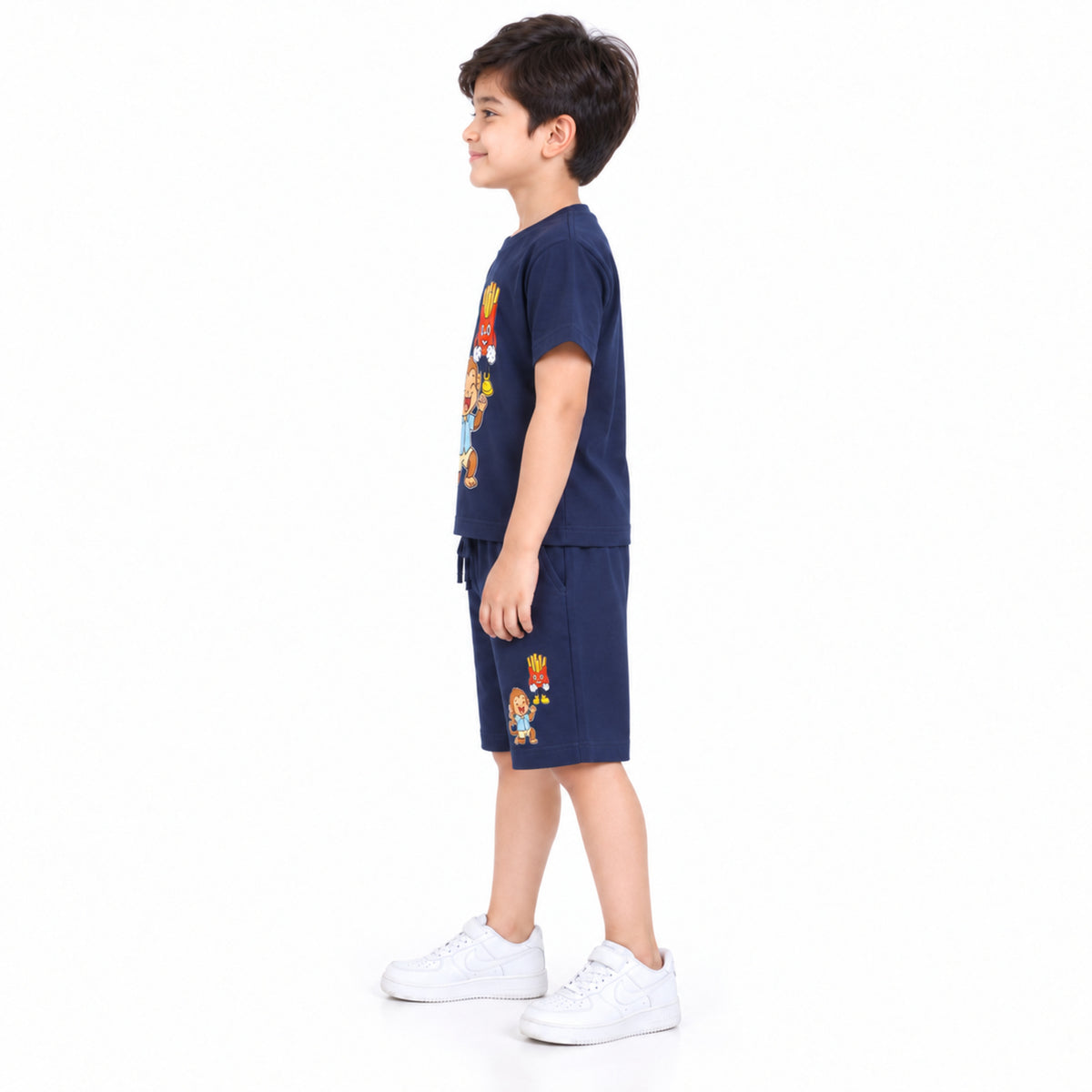 Urban Jipsy Boys Navy Monkey Graphic T-Shirt and Shorts Co-ord Set