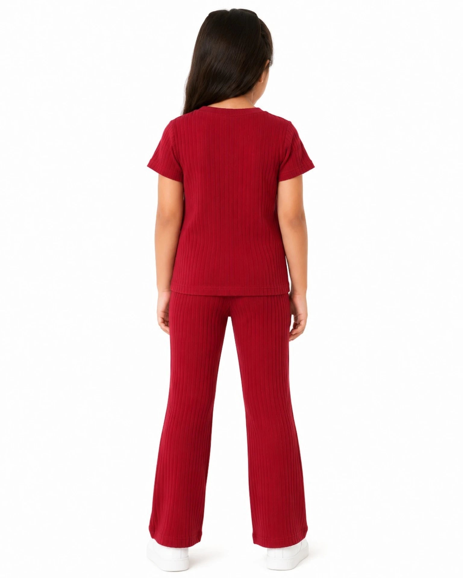 Urban Jipsy Girls Casual T-shirt Trouser (Red, Pack of 1)