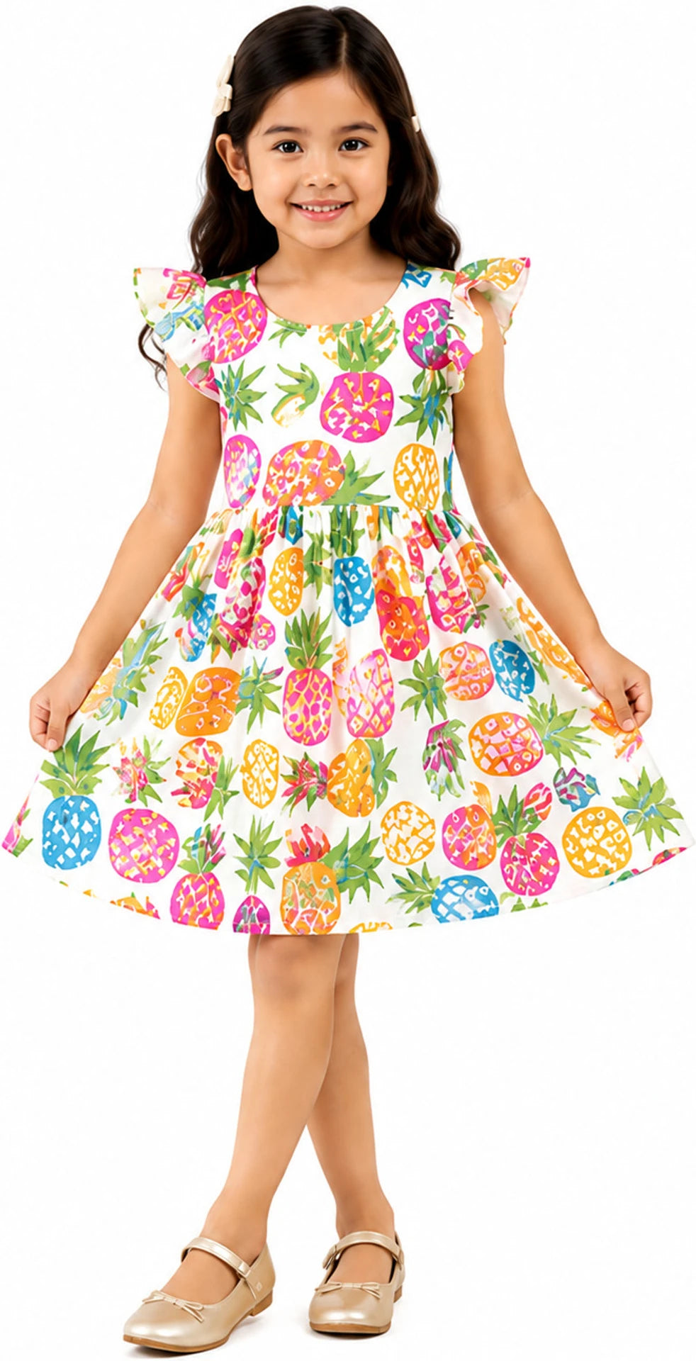 Urban Jipsy Baby Girls Midi/Knee Length Casual Dress (Multicolor, Sleeveless)