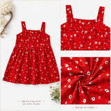 Urban Jipsy Girls Red Floral Fit & Flare Cotton Dress