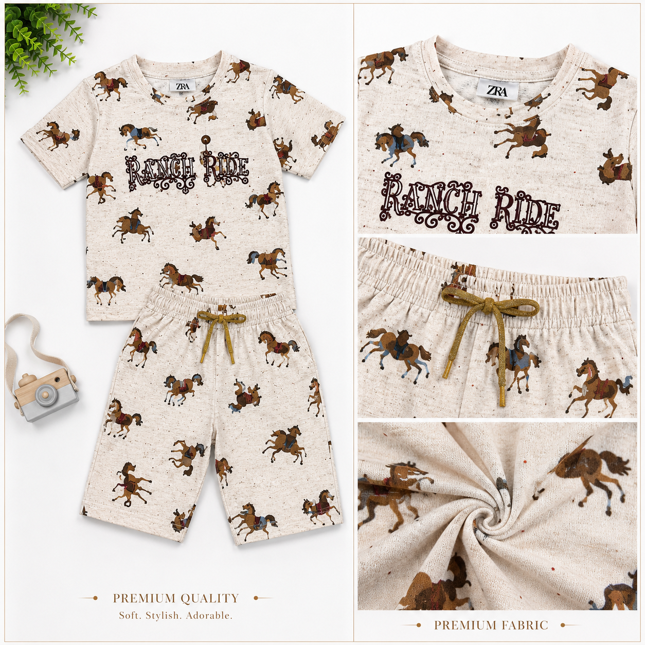 Urban Jipsy Girls Stay Magical Printed Cotton Co-Ord Set | Half Sleeve T-Shirt & Shorts Set