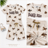 Urban Jipsy Girls Stay Magical Printed Cotton Co-Ord Set | Half Sleeve T-Shirt & Shorts Set