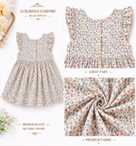 Urban Jipsy Girls Cream Floral Fit & Flare Cotton Dress