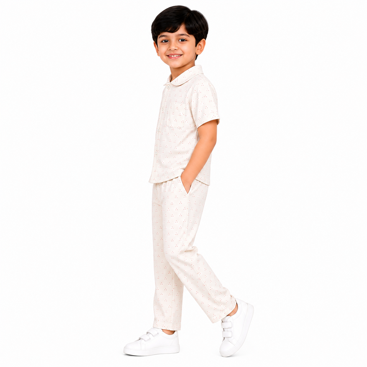 Urban Jipsy Boys Premium Cotton Shirt & Pajama Night Suit Set | Soft Sleepwear Co-Ord Set