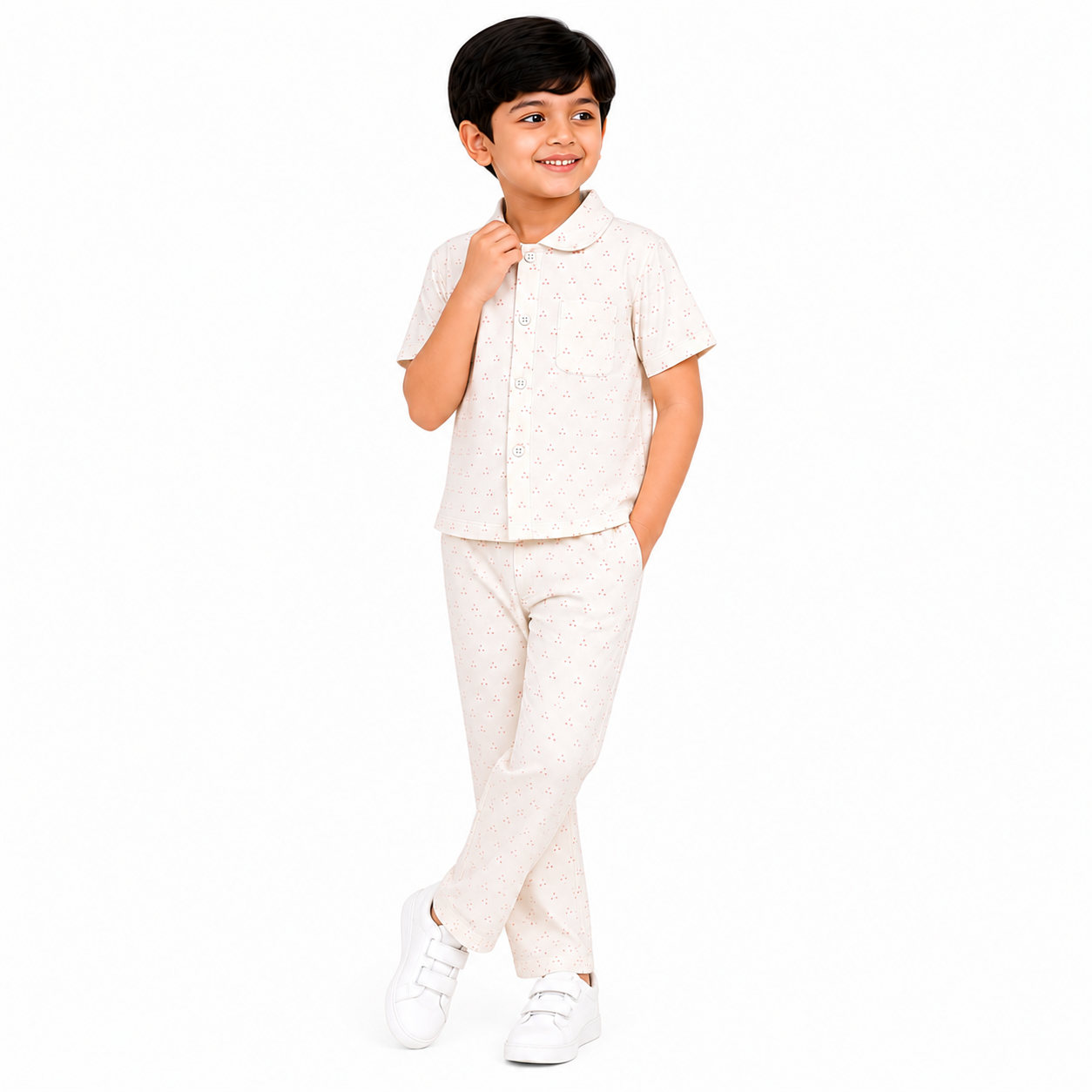 Urban Jipsy Boys Premium Cotton Shirt & Pajama Night Suit Set | Soft Sleepwear Co-Ord Set