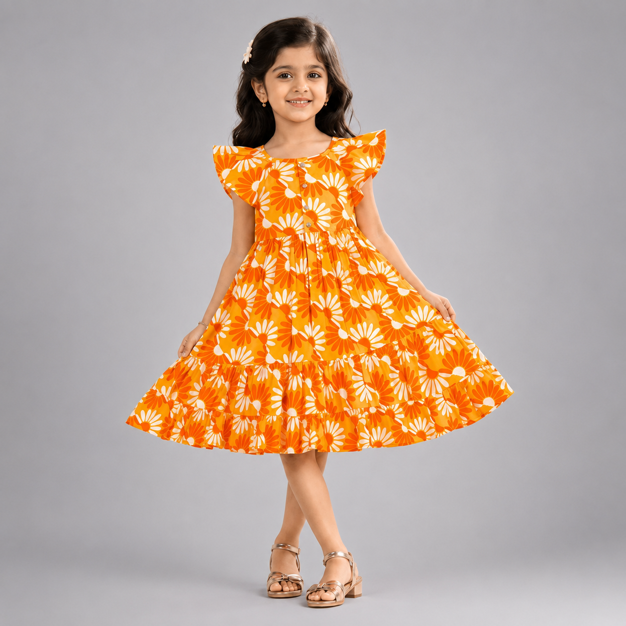 Urban Jipsy Girls Floral Printed Fit & Flare Dress