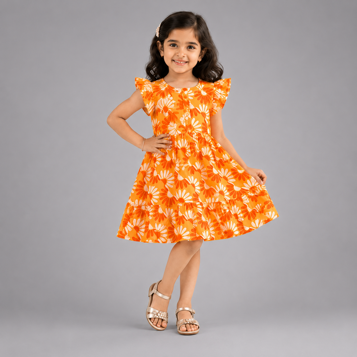 Urban Jipsy Girls Floral Printed Fit & Flare Dress
