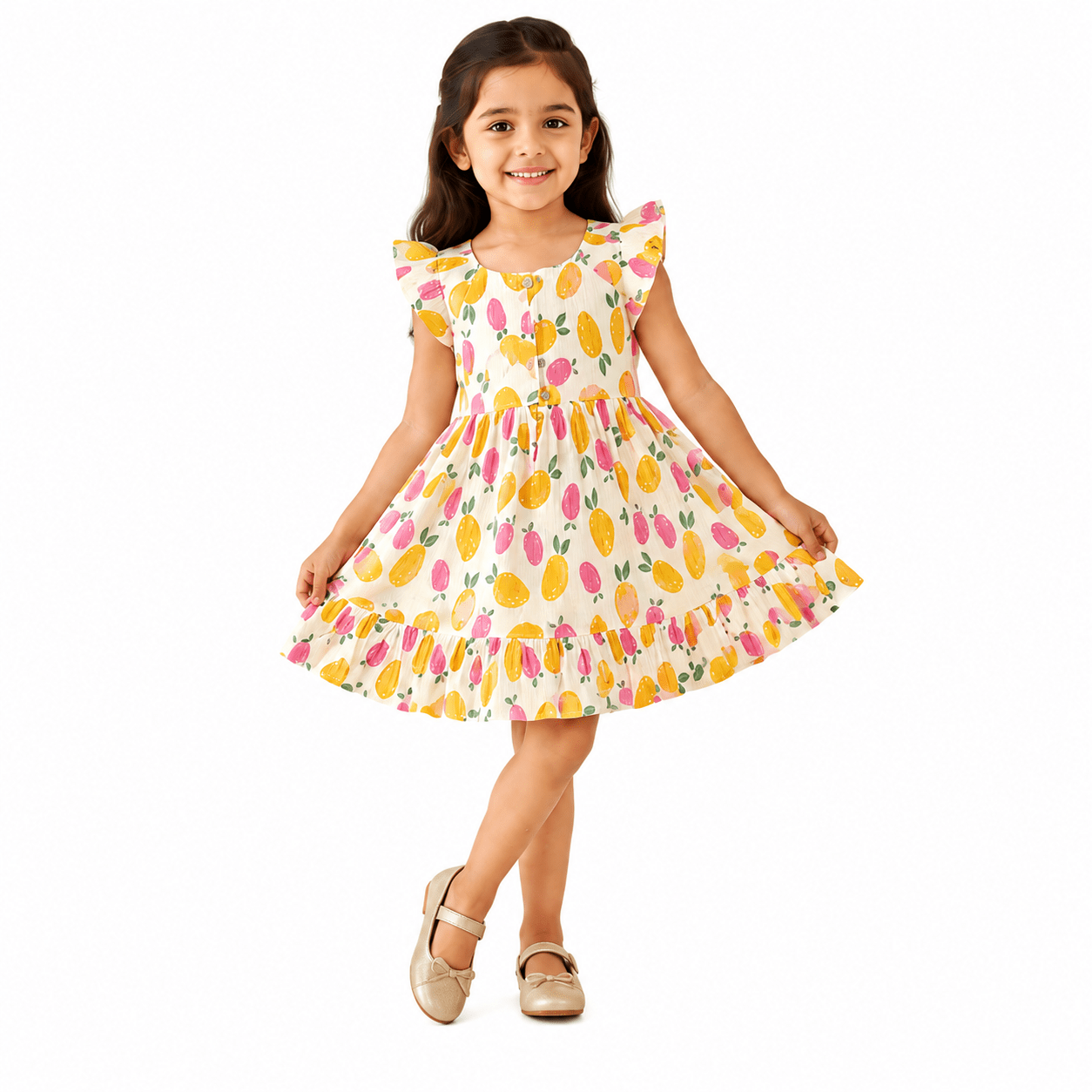 Urban Jipsy Girls Candy Blossom Fit & Flare Dress - MAHERA CREATIONS PRIVATE LIMITED
