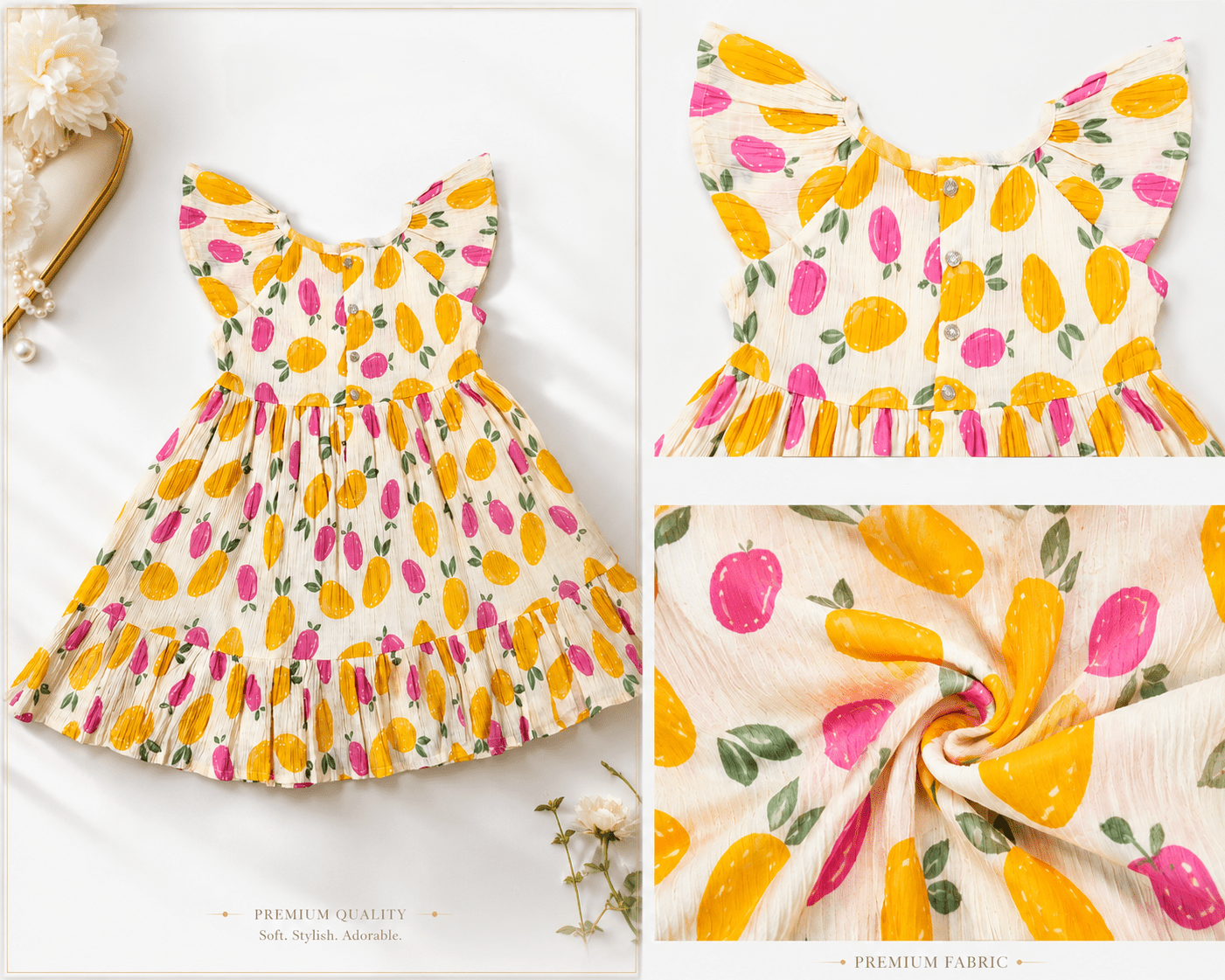 Urban Jipsy Girls Candy Blossom Fit & Flare Dress - MAHERA CREATIONS PRIVATE LIMITED