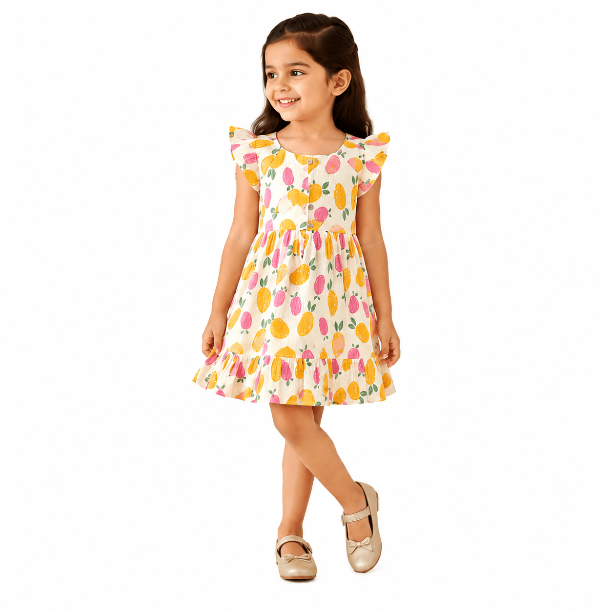 Urban Jipsy Girls Candy Blossom Fit & Flare Dress - MAHERA CREATIONS PRIVATE LIMITED