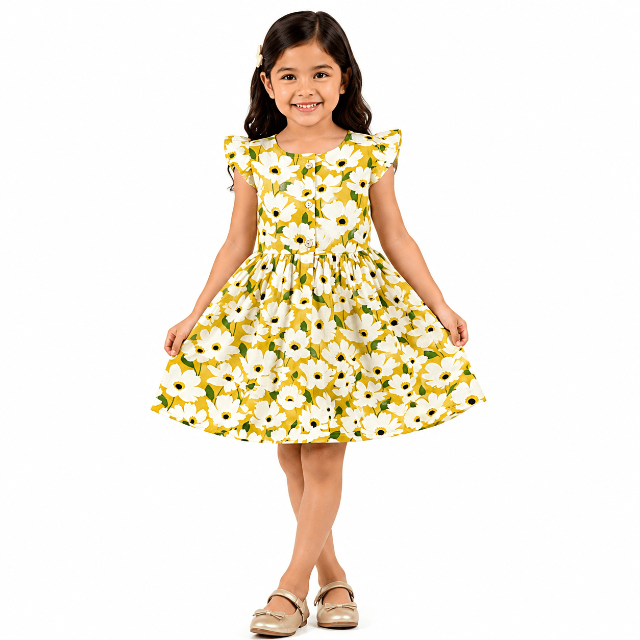 Urban Jipsy Girls Daisy Bloom Fit & Flare Dress - MAHERA CREATIONS PRIVATE LIMITED