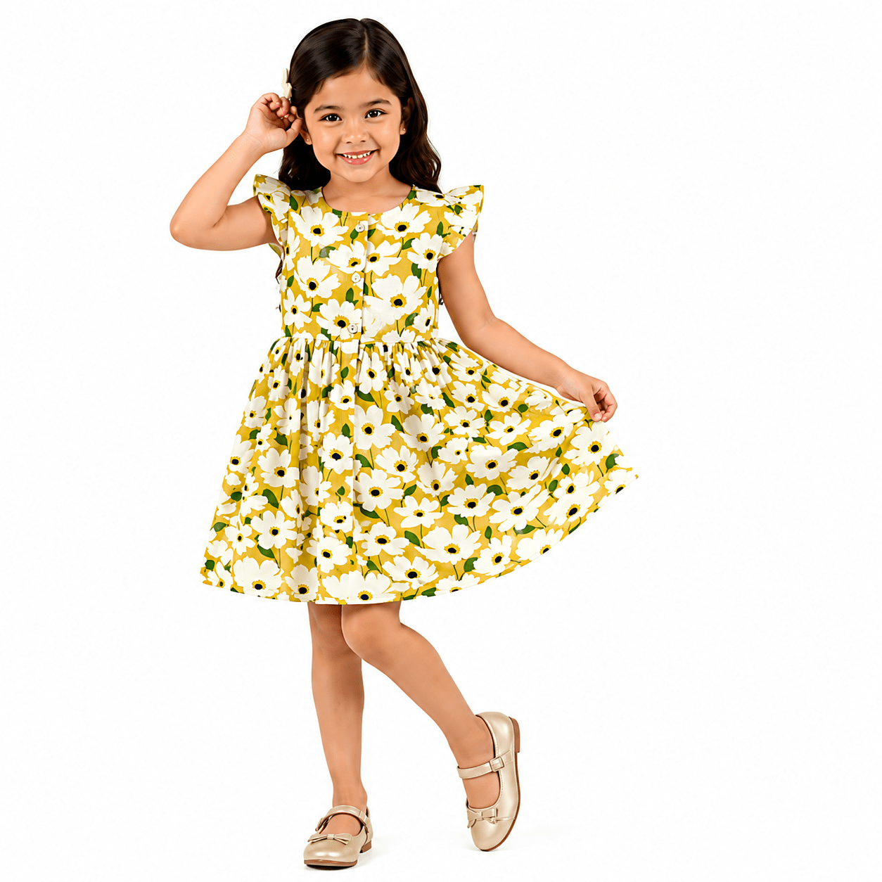Urban Jipsy Girls Daisy Bloom Fit & Flare Dress - MAHERA CREATIONS PRIVATE LIMITED