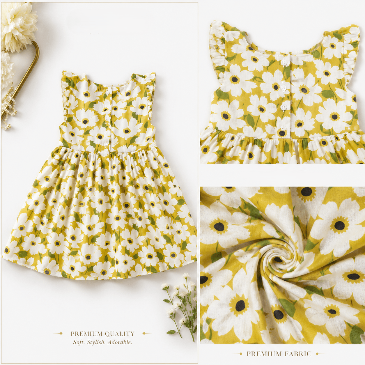 Urban Jipsy Girls Daisy Bloom Fit & Flare Dress - MAHERA CREATIONS PRIVATE LIMITED