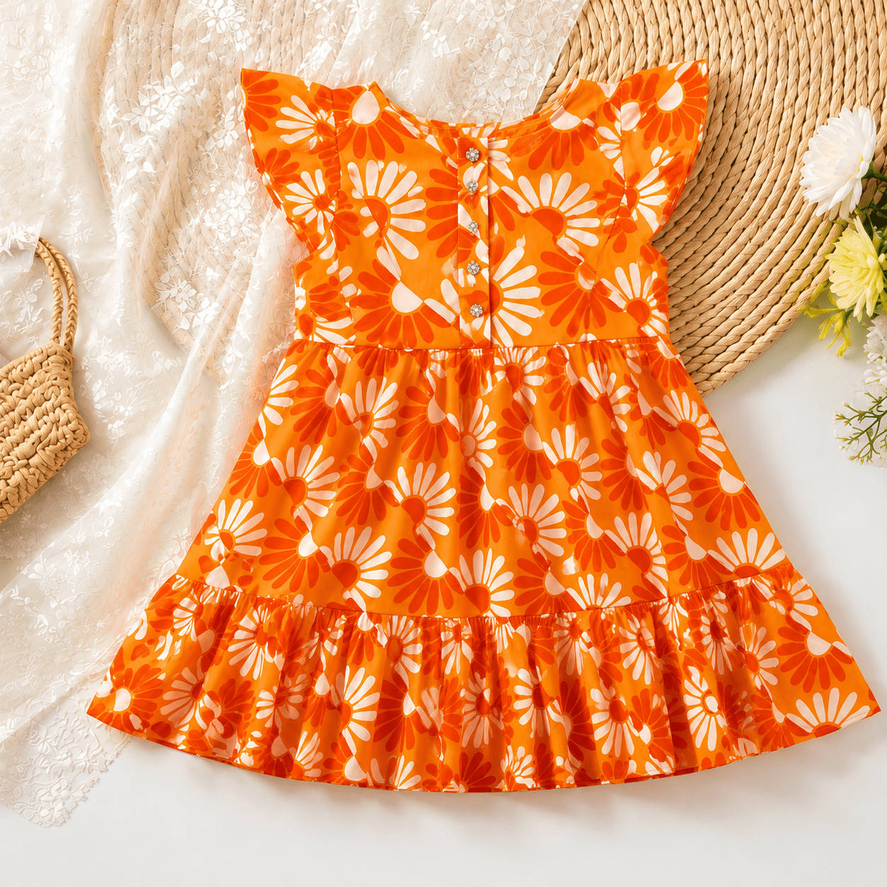 Urban Jipsy Girls Floral Printed Fit & Flare Dress - MAHERA CREATIONS PRIVATE LIMITED
