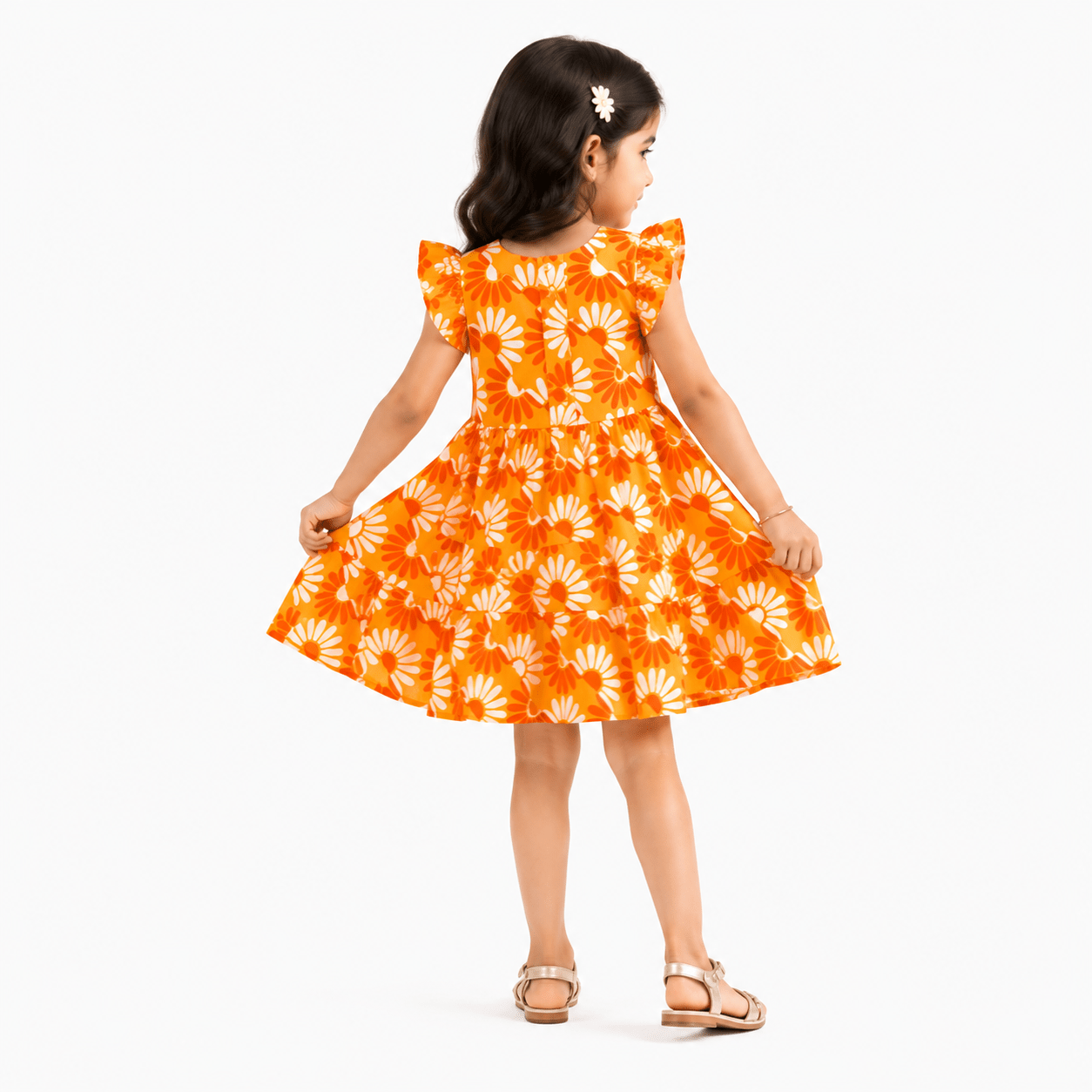 Urban Jipsy Girls Floral Printed Fit & Flare Dress - MAHERA CREATIONS PRIVATE LIMITED
