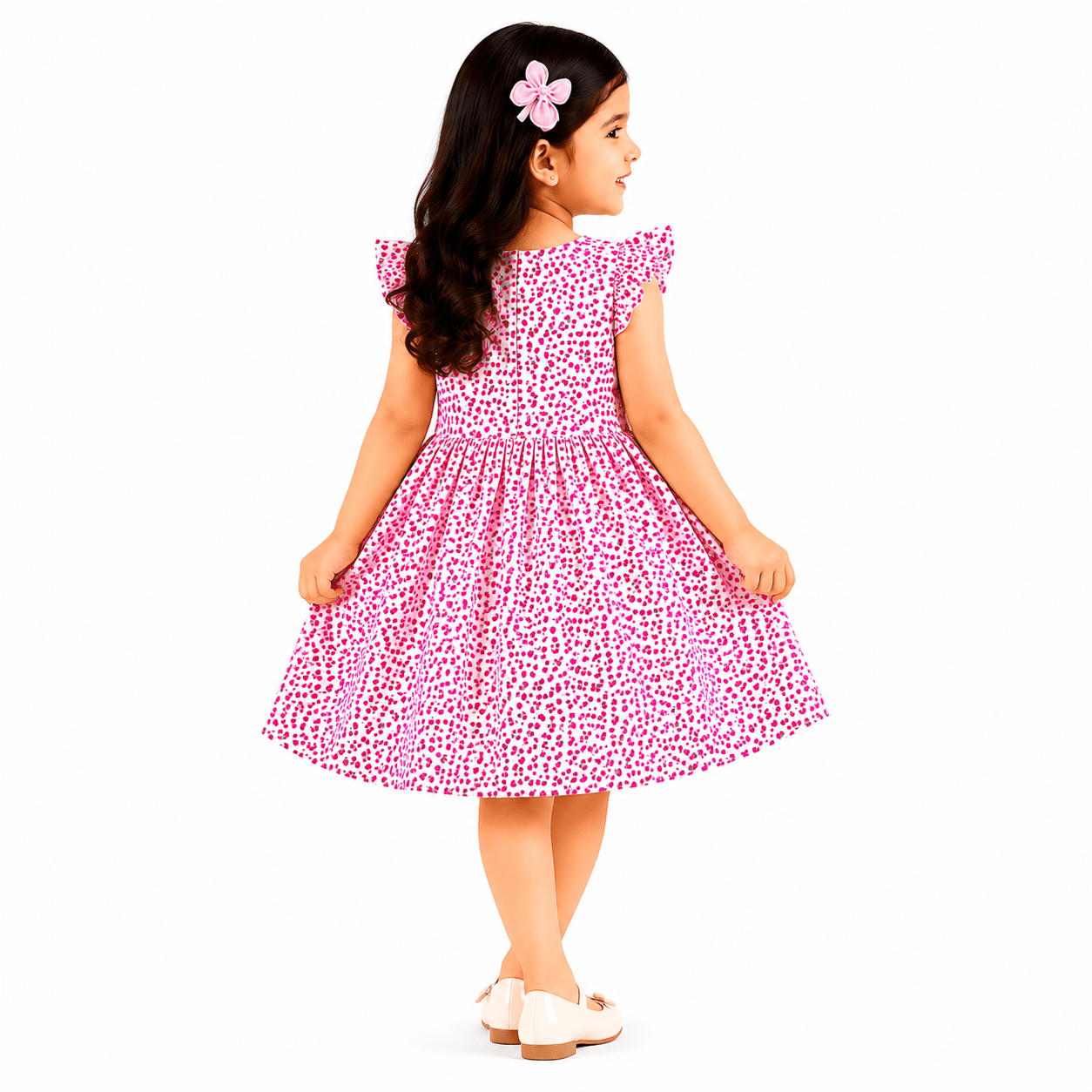 Urban Jipsy Girls Pink Petal Fit & Flare Dress - MAHERA CREATIONS PRIVATE LIMITED
