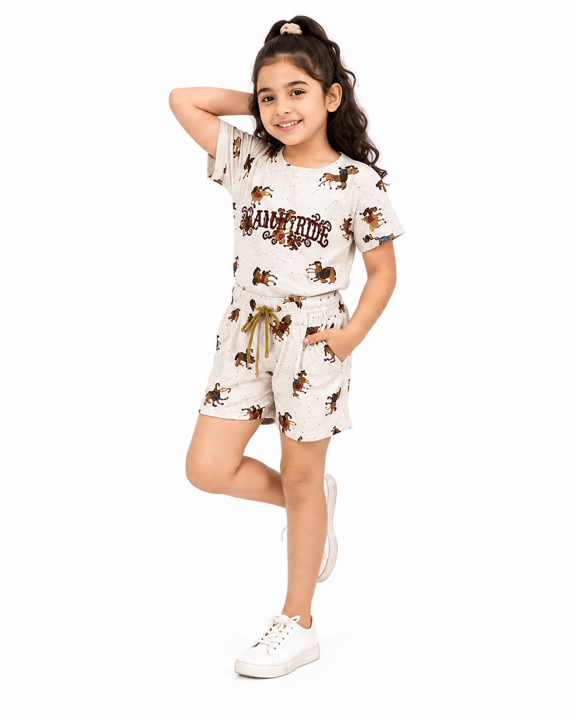 Urban Jipsy Girls Stay Magical Printed Cotton Co-Ord Set | Half Sleeve T-Shirt & Shorts Set - MAHERA CREATIONS PRIVATE LIMITED