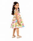 Urban Jipsy Girls Tropical Pineapple Printed Fit & Flare Dress - MAHERA CREATIONS PRIVATE LIMITED