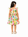 Urban Jipsy Girls Tropical Pineapple Printed Fit & Flare Dress - MAHERA CREATIONS PRIVATE LIMITED
